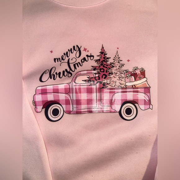 Pink Merry Christmas Sweatshirt - Picture 2 of 2